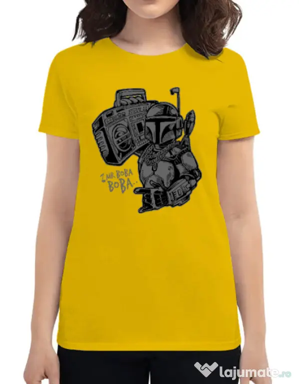 Tricou ADLER dama Mr Boba Boba Galben