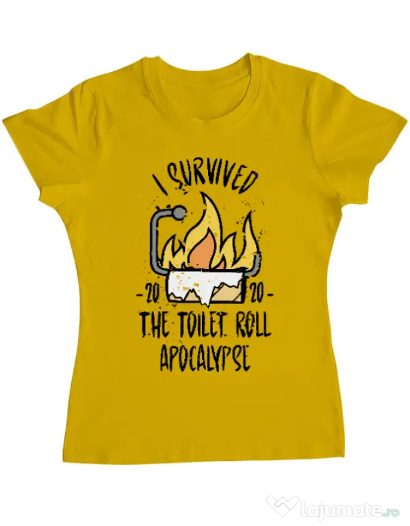Tricou ADLER dama Toilet roll apocalypse Galben