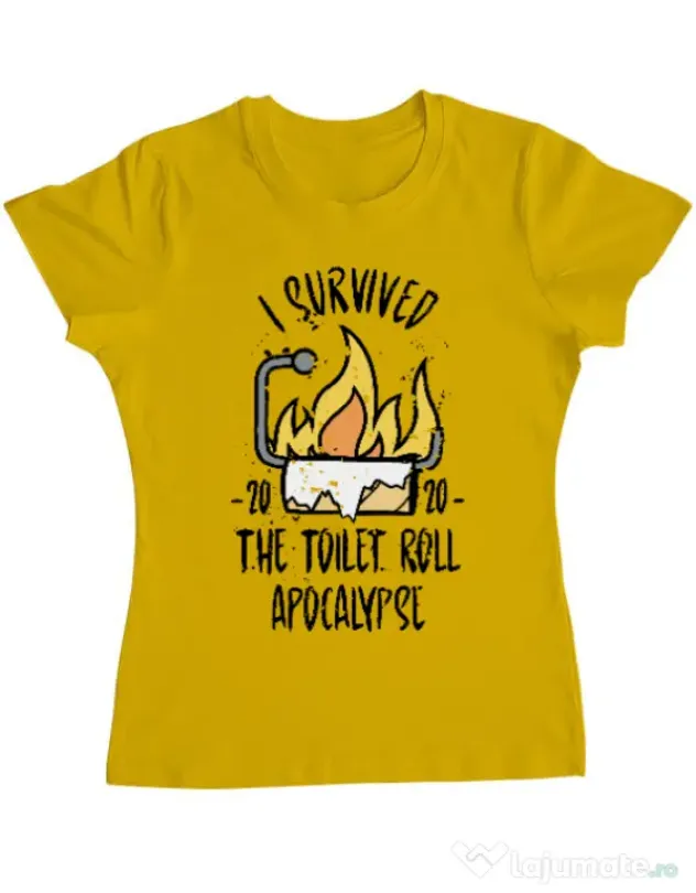 Tricou ADLER dama Toilet roll apocalypse Galben
