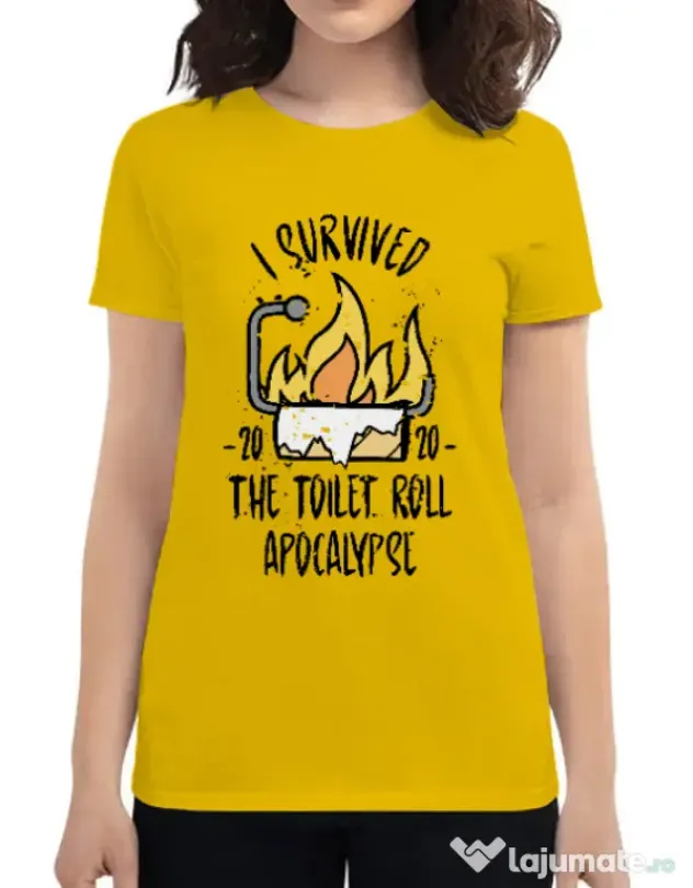 Tricou ADLER dama Toilet roll apocalypse Galben