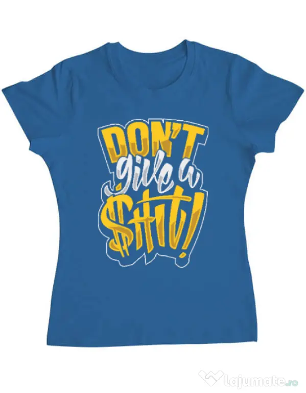 Tricou ADLER dama Don't give a shit Albastru azuriu