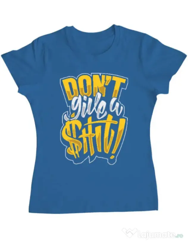 Tricou ADLER dama Don't give a shit Albastru azuriu