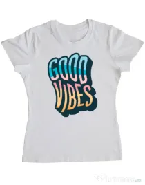 Tricou ADLER dama Good vibes Alb