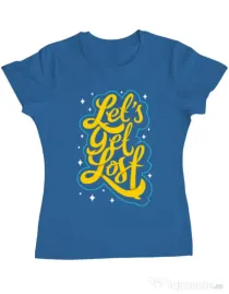 Tricou ADLER dama Let\'s get lost Albastru azuriu