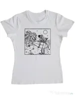 Tricou ADLER dama Surf dude Alb