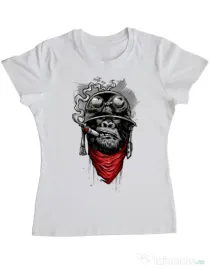 Tricou ADLER dama Ape of duty Alb