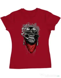 Tricou ADLER dama Ape of duty Rosu