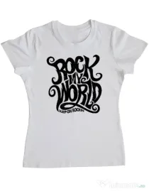 Tricou ADLER dama Rock my world Alb