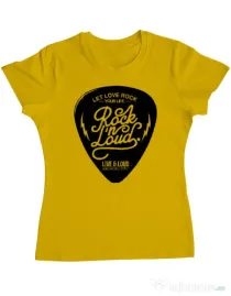 Tricou ADLER dama Rock n loud Galben