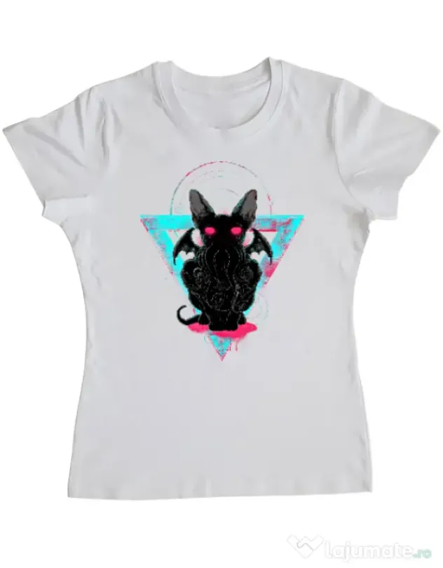 Tricou ADLER dama Cathulhu Alb