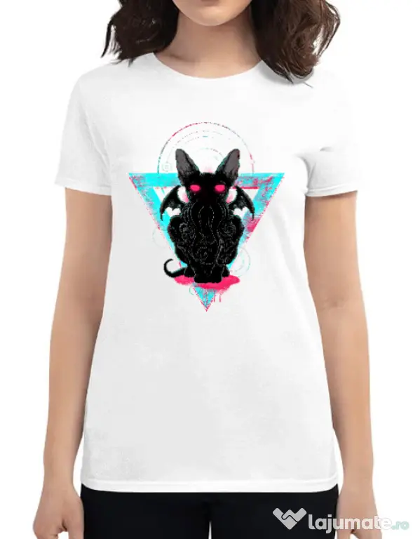 Tricou ADLER dama Cathulhu Alb