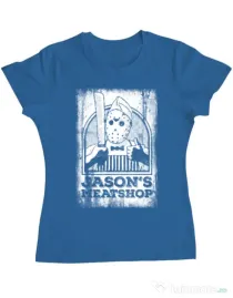 Tricou ADLER dama Pleassed to meat you Albastru azuriu