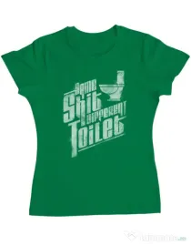 Tricou ADLER dama Same shit Verde mediu