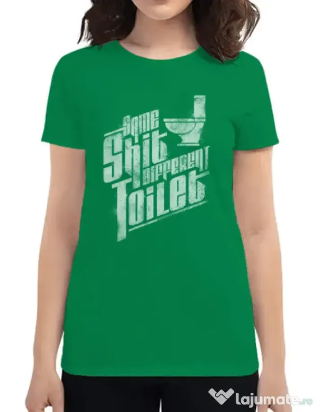 Tricou ADLER dama Same shit Verde mediu