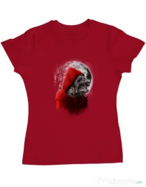 Tricou ADLER dama Wolf hood Rosu