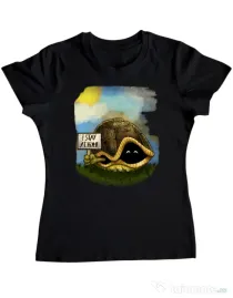 Tricou ADLER dama I stay home Negru
