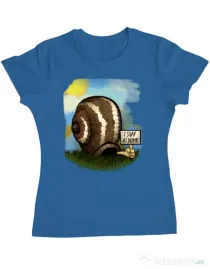 Tricou ADLER dama I stay home 2 Albastru azuriu