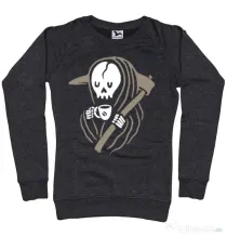 Bluza ADLER dama Grim reaper love coffee Negru melanj
