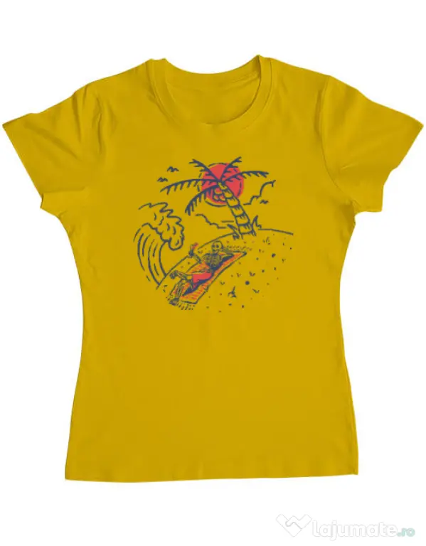 Tricou ADLER dama Relax Skeleton Galben
