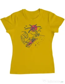 Tricou ADLER dama Relax Skeleton Galben