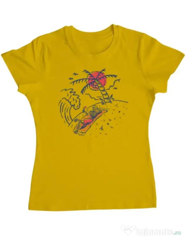 Tricou ADLER dama Relax Skeleton Galben