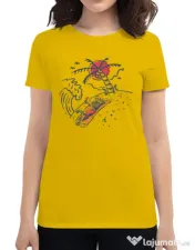 Tricou ADLER dama Relax Skeleton Galben