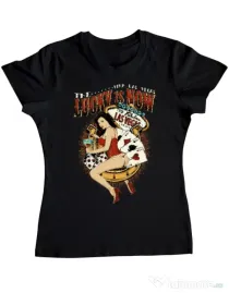 Tricou ADLER dama The lucky is now Negru