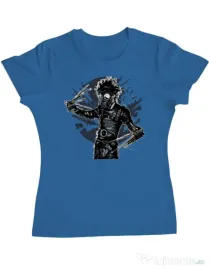 Tricou ADLER dama Gas mask scissor Albastru azuriu