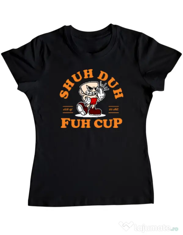 Tricou ADLER dama Shut the fuh cup Negru