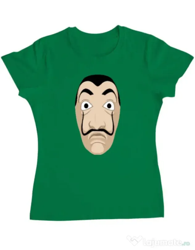 Tricou ADLER dama Dali mask Verde mediu