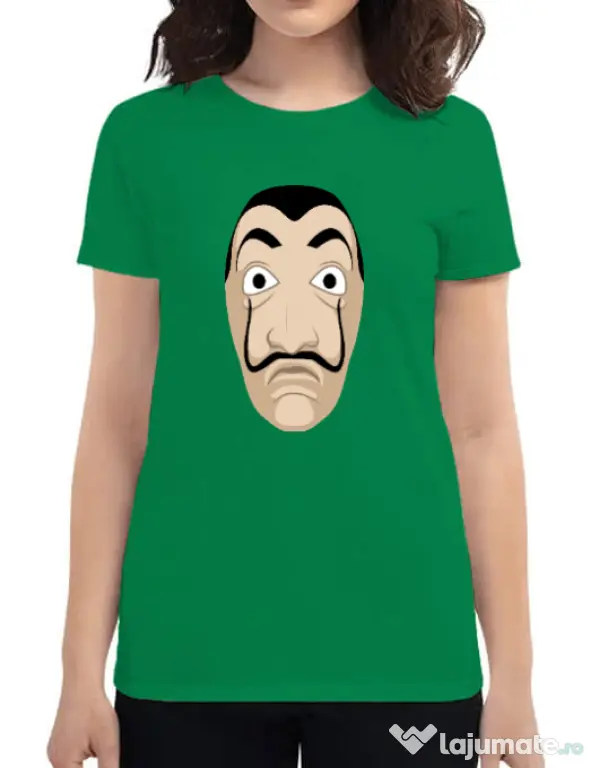 Tricou ADLER dama Dali mask Verde mediu
