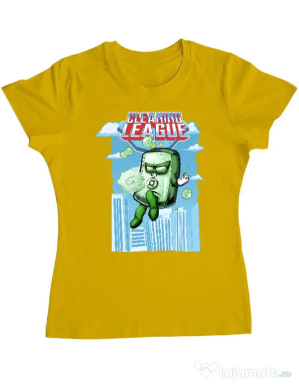 Tricou ADLER dama Cleaning league Soap Galben
