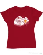 Tricou ADLER dama Van beach Rosu
