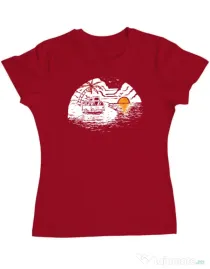 Tricou ADLER dama Van beach Rosu