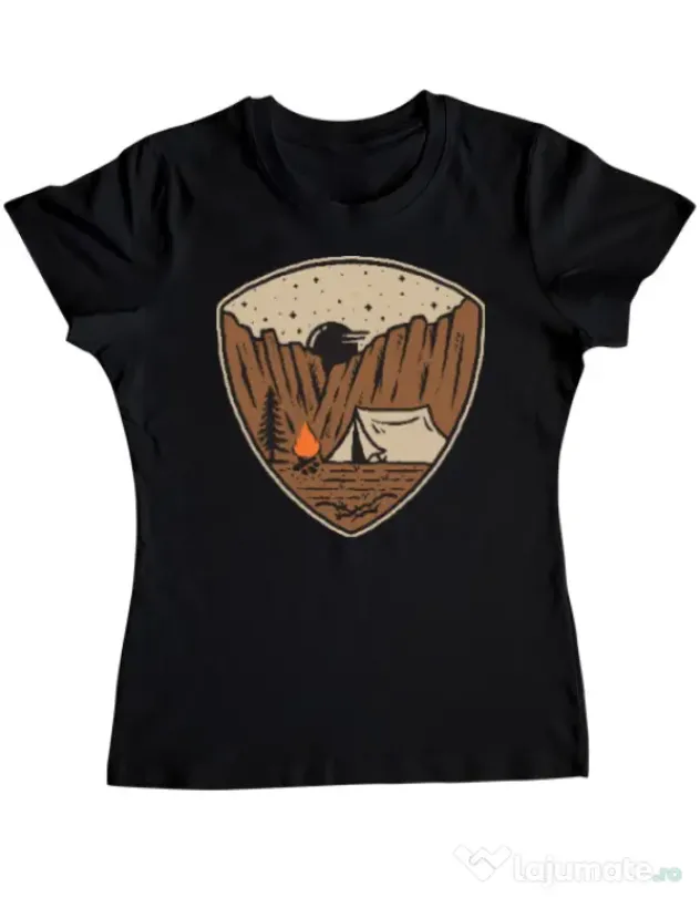Tricou ADLER dama Camp cliffs Negru