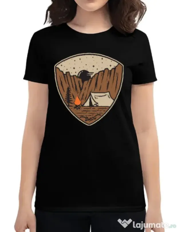 Tricou ADLER dama Camp cliffs Negru