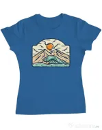 Tricou ADLER dama Mountain and wave Albastru azuriu