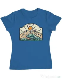 Tricou ADLER dama Mountain and wave Albastru azuriu