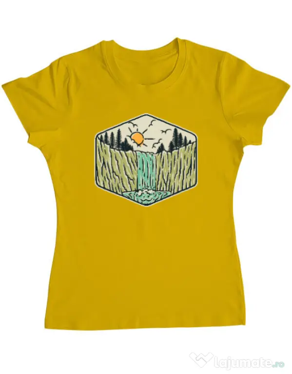Tricou ADLER dama Beauty waterfall Galben