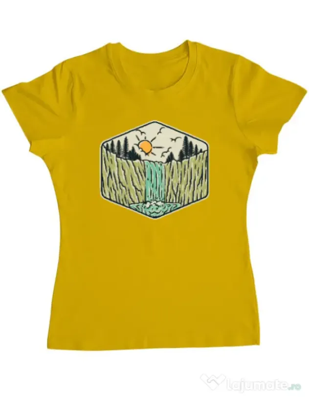 Tricou ADLER dama Beauty waterfall Galben