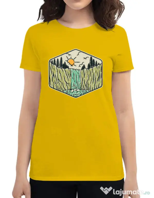 Tricou ADLER dama Beauty waterfall Galben