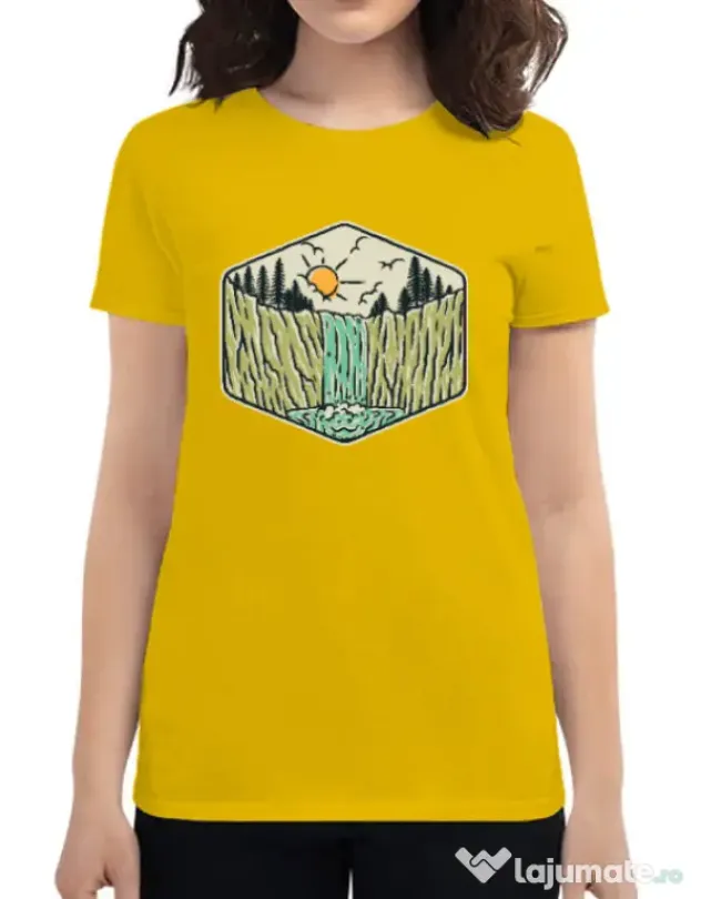 Tricou ADLER dama Beauty waterfall Galben