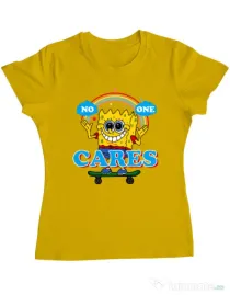 Tricou ADLER dama No one cares Galben