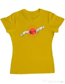 Tricou ADLER dama Physical distance Galben