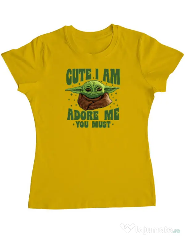 Tricou ADLER dama Cute I am Galben
