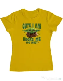 Tricou ADLER dama Cute I am Galben
