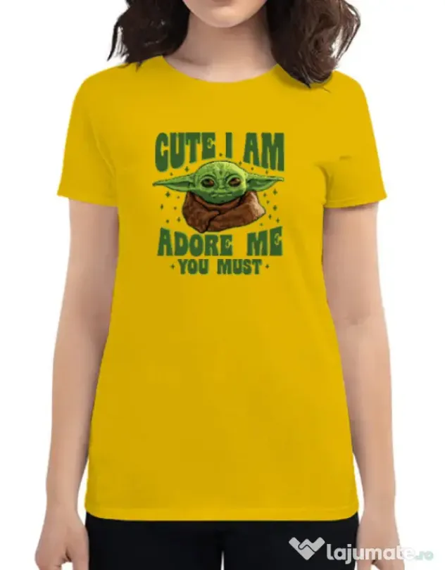 Tricou ADLER dama Cute I am Galben