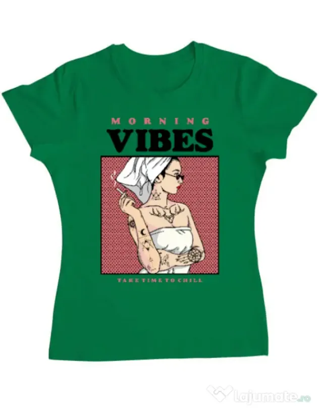 Tricou ADLER dama Morning vibes Verde mediu