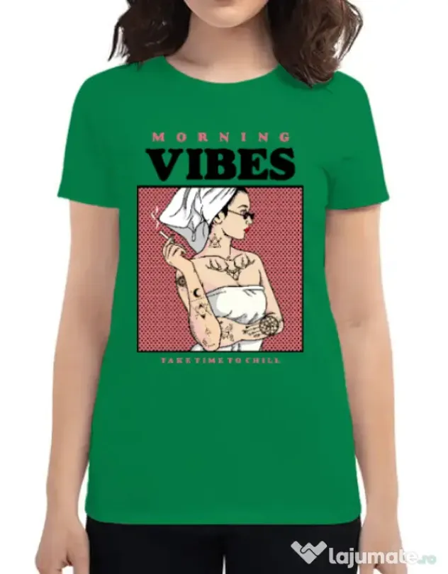 Tricou ADLER dama Morning vibes Verde mediu