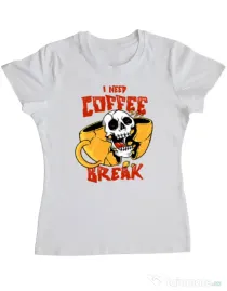 Tricou ADLER dama Coffee break Alb